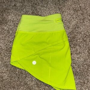 Lululemon Athletica Asymmetrical Lime Skirt